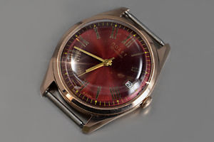 vw001 Russian rose 583 SOVIET gold Полет Sickle & Hammer Vintage men's watch !