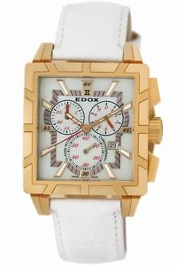 Edox Women's 01924 37R NAIR Classe Royale Chronograph Rose-Gold Leather Watch