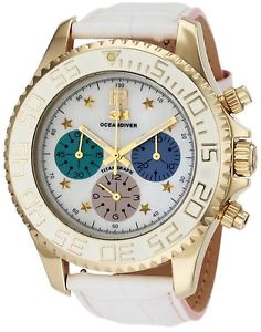 3H Women's CH1M Tintangraph Automatic Chronograph Gold IP MOP Dial Leather Watch