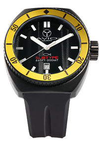 Avio Milano AVI SUB BK YW Subtype Yellow Bezel Luminous Dial Date Wristwatch