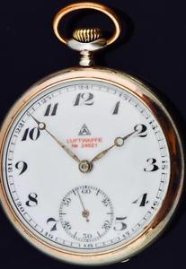 Rare WWII German Luftwaffe pilot award silver Alpina CHRONOMETER pocket watch