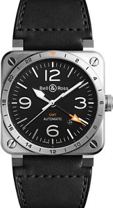 BR-03-93-GMT | NEW AUTHENTIC BELL & ROSS AVIATION GMT MENS AUTOMATIC WATCH SALE