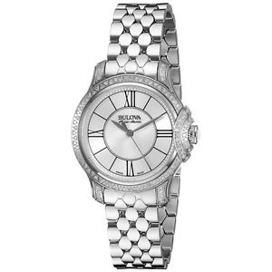 Bulova 63R145 Womens Silver Dial Analog Quartz Watch with Stainless Steel Strap