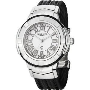 Charriol Women's CE438SB.655.007 'Celtic' White Dial Black Stainless Steel Watch