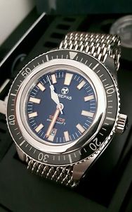 CREPAS TEKTITE DIVER 2000 metros AUTOMATIC ETASA 2824-2 SWISS MADE WATCH ZAFIRO