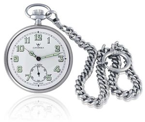 Catorex Men's 170.1.1810.121 La Pautele Automatic Brass White Dial Pocket Watch