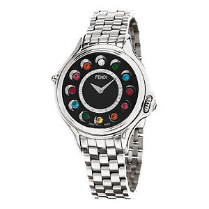 Fendi CrazyCarats Black Diamond Dial Quartz Women's Watch F107021000D2T05