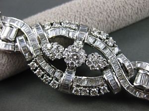 ANTIQUE WIDE 10.0CT DIAMOND 14KT WHITE GOLD FLORAL BRACELET INCREDIBLE #ELVINA17