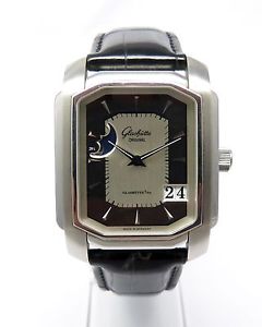 Glashütte Original Senator Karree Panoramadatum Mondphase Edelstahl Art Deko