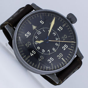 LACO FLIEGERUHR 2. WELTKRIEG 55mm PILOT II WW UHR MIT ALTEM BAND  Ref. FL 23883
