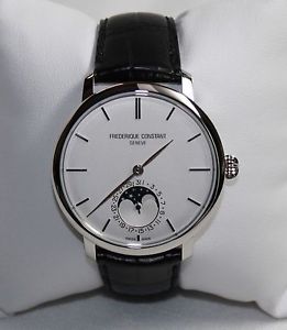 New! Frederique Constant Slim Line Moonphase Automatic Men's Watch FC-705S4S6