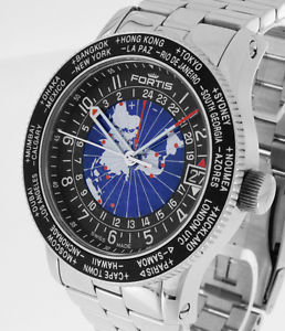 Fortis B-47 Worldtimer GMT Automatik Stahl an Stahlband Ref. 674.21.11.2