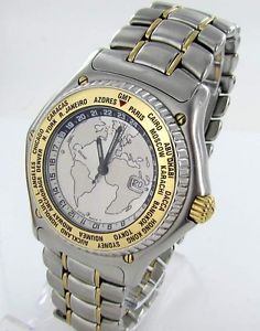 Ebel Voyager WorldTimer GMT Montre Automatique Pour Hommes Acier/Doré