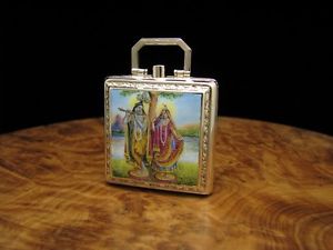 EBEL REISEUHR KLAPPUHR TASCHENUHR 9kt GOLD CARREE FORM