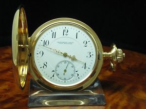 UNION HORLOGERE CHRONOMETER 14kt 585 GOLD SAVONETTE TASCHENUHR / BOX & PAPIERE