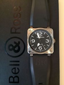 Bell & Ross BR03-92 Stainless Excellent Condition Extra Strap Original Box