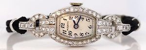 VINTAGE MOVADO PLATINUM HAND-WINDING WATCH W/ 0.50 CTW DIAMONDS! 13.1 GRAMS #H31