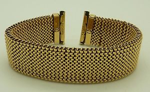 VINTAGE 18K TREFLEX STRETCH WATCH  BRACELET 18MM FIT ALL MAJOR BRANDS