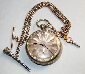 UNIQUE ANTIQUE POCKET WATCH J. DUMBELL LIVERPOOL, 9 CARAT SOLID GOLD CHAIN