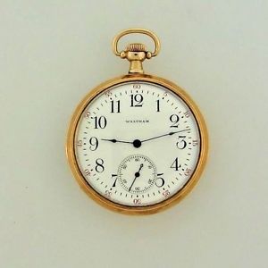 WALTHAM ELEGANT YELLOW GOLD WATCH WITH COIN EDGE CIRCA 1910