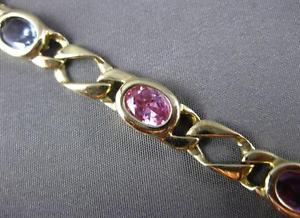 ESTATE LONG 14KT YELLOW GOLD MULTI GEM MOTHER BRACELET SIMPLY STUNNING! #22607