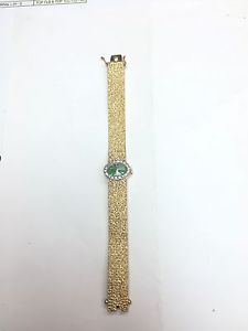 Estate Ladies Solid 14K Yellow Gold Angelus Watch Natural Diamond Bezel 6 Inches