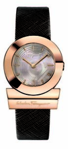 Ferragamo Women's FP5020013 Gancino MOP Dial Brown Saffiano Leather Strap Watch