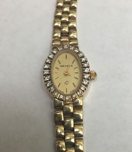 Vintage Female Geneve Watch - Diamond Encrusted Bezel
