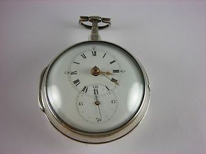 Antique English verge fusee key wind Doctors pocket watch. Sterling silver. 1804