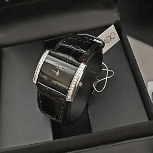Movado Eliro Majesta 0.54ctw Diamonds Alligator Strap Ladies Watch 0605212 NEW
