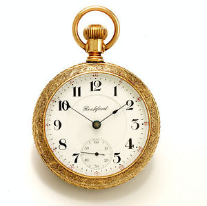 18-Size Rockford G-900 24-Jewels adj. 5 positions Railroad Pocket Watch CA1905