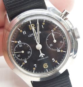 Vintage Very Rare 1963 Lemania 2 Register Chronograph Watch 6BB RAF Excellent