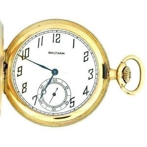 1919 Waltham AWC Antique Vintage 14k Solid Gold Full Hunter Pocket Watch 8s
