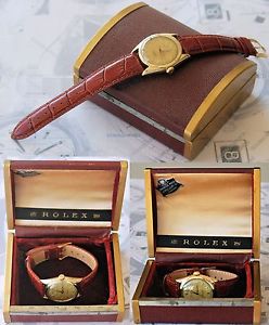 ROLEX OYSTER PERPETUAL rarissimo 6084 oro 14 kt anni '50 con box x collezionisti