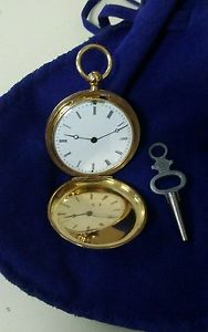 18K Gold Enamel 19th Century Swiss Pocket Watch Porcelain Dial