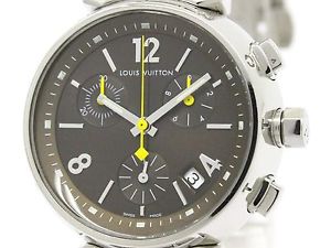 Polished LOUIS VUITTON Tambour Chronograph Quartz Ladies Watch Q1321 (BF102462)