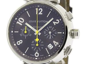 Polished LOUIS VUITTON Tambour Chronograph Automatic Mens Watch Q1121 (BF098738)