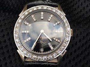 vintage Hamilton Men's 14k white gold Diamond Bezel & dial ,22j Cal 770 Running
