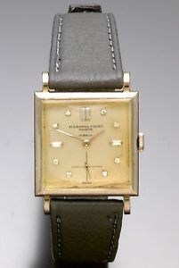 Audemars Piguet 18K White Square Case Wrist Watch with Diamond Accented Dial