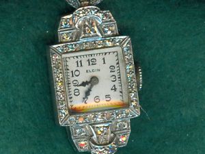 Vintage LADY ELGIN 44 DIAMOND WATCH--900 PLATINUM + 100 IRID. --DMS 1006