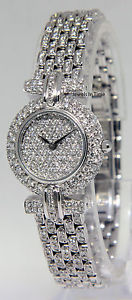 Garavelli 18k White Gold & Pave Diamond Ladies Quartz Watch