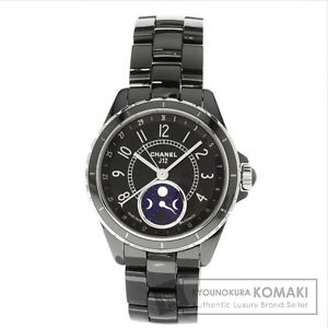 Authentic CHANEL J12 Moon Phase fur's de Lune Watch H3406 Stainless stee...