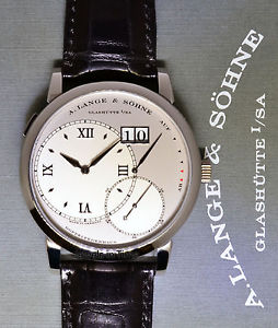 A. Lange & Sohne Grande Lange 1 Platinum 42mm Watch & Box 115.026