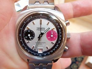 VINTAGE GRUEN RED EYE PANDA DIAL CHRONOGRAPH WATCH (WATCH VIDEO)