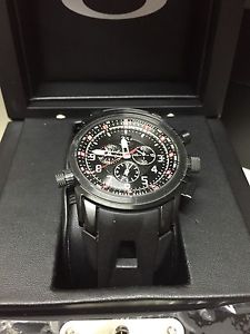 Oakley Men's 10-061 12 Gauge Chronograph Rubber Strap Black Watch