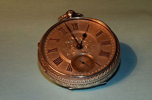 ESPECTACULAR RELOJ DE BOLSILLO, PLATA MACIZA Y ORO ROSA, 60 mm de DIÁMETRO