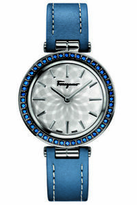 Ferragamo Women's FIB010015 SPARKS Blue Topaz Blue Leather Stainless Steel Watch
