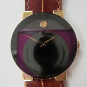 MOVADO MEN'S WATCH HAND-WINDING SAPPHIRE 18K750 SOLID GOLD LEA  SPORTS 4455877