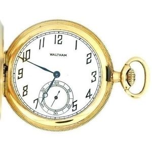 1919 Waltham AWC Antique Vintage 14k Solid Gold Full Hunter Pocket Watch 8s