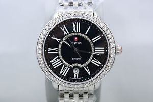 MICHELE SEREIN 16 STAINLESS STEEL CUSTOM DIAMOND ENCRUSTED WATCH REF: MWW21B0000